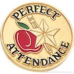 3/4″ Perfect Attendance Round Enameled Lapel Pins 1