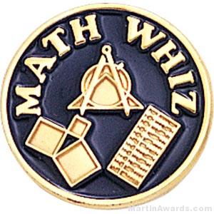Math Whiz Round Enamel Lapel Pinsel Pins