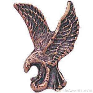 1" Sculptured Eagle Bronze Matte Finish Pin