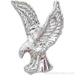 1″ Sculptured Eagle Silver Matte Finish Pin 1