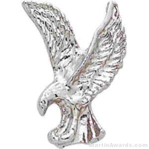 1" Sculptured Eagle Silver Matte Finish Pin