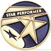 Star Performer Round Enamel Lapel Pins