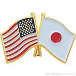 3/4″ Japanese-American Flag Pins 1