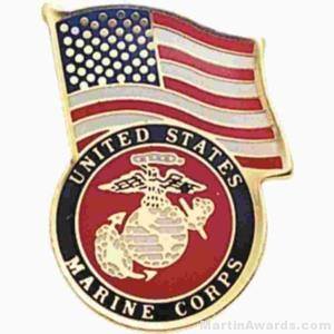 3/4" U.S. Marines American Flag Pins