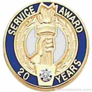3/4" Service Recognition Award Pins 30 Years with Diamond