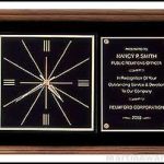 Clock Plaque Award – American Walnut Wall Clock Plaque Award with 2 Hanging Positions 1